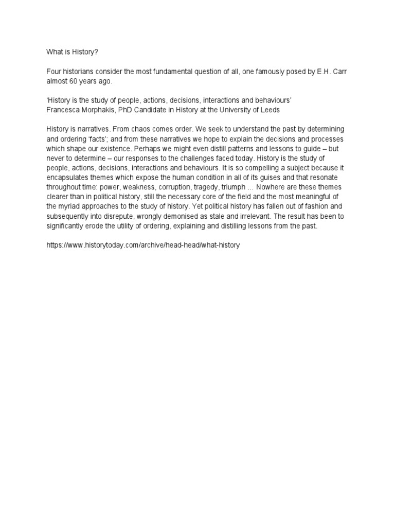 Understanding the Essence of History | PDF | Social Science
