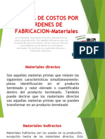 SISTEMA DE COSTOS POR ORDENES DE FABRICACION-Materiales