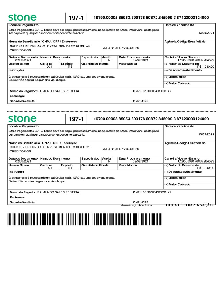 Ficha de Compensação | PDF | Cheque (banco) | Economias