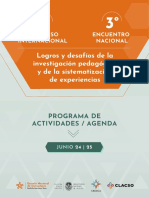 Agenda 1er Congreso Internacional, 3er Encuentro Nacional - 24 y 25 Junio