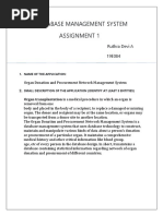 Database Management System Assignment 1: Ruthra Devi A 19E084