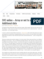 SVC Online - Array or Not To Array - Part 1 - Additional Data - Bob McCarthy