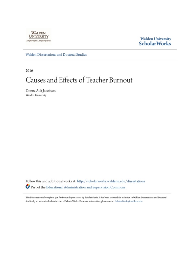 Teacher Burnout: Causes and Effects | PDF | Teachers | Occupational Burnout