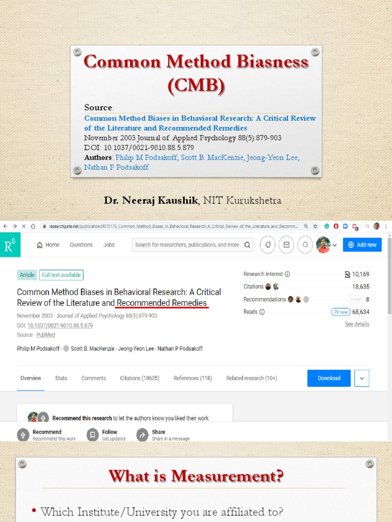 Common Method Bias in Research | PDF | Linear Regression | Factor Analysis
