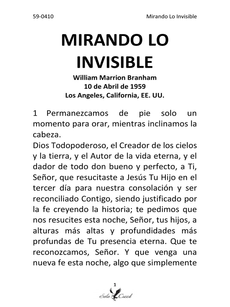 Mirando a lo invisible: seguir la guía del Espíritu Santo | PDF ...