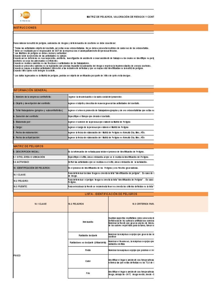Anexo2 Matriz de Peligros y Riesgos - SST | PDF | Matriz (Matemáticas ...