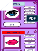 Body Parts: EYE Eyebrow Mouth Lips Eyelashes Ears