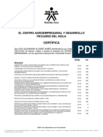 Certifica: El Centro Agroempresarial Y Desarrollo Pecuario Del Huila