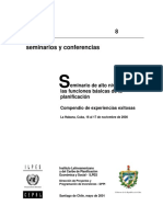 Seminarios y Conferencias: Eminario de Alto Nivel Sobre Las Funciones Básicas de La Planificación