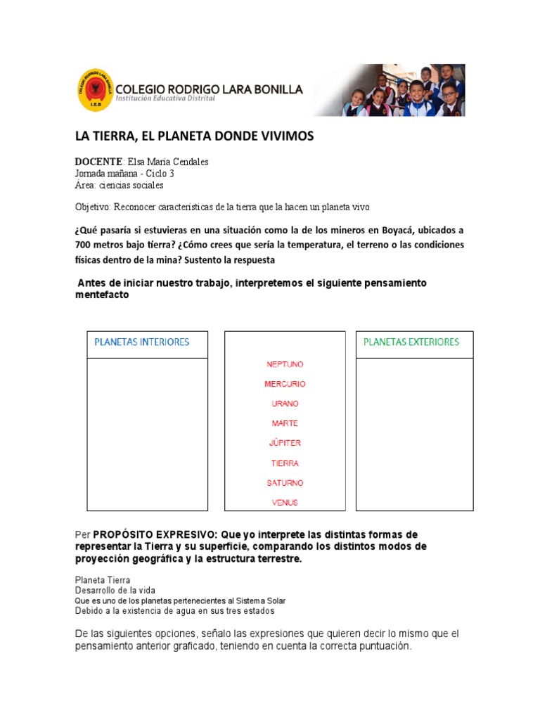 La Tierra, El Planeta Donde Vivimos | PDF | Tierra | Vida