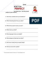 Present Perfect Worksheets (Basic 6)