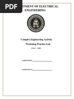 Department of Electrical Engineering: Complex Engineering Activity Workshop Practice Lab