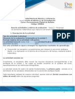 Guía de actividades y rúbrica de evaluación - Unidad 1 - Tarea 2 - Reconocer los elementos matemáticos que implica el sistema de conversión analógica digital