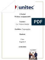 I Partial Written Assignment#1 Teacher:: Lic. Nelson Madrid