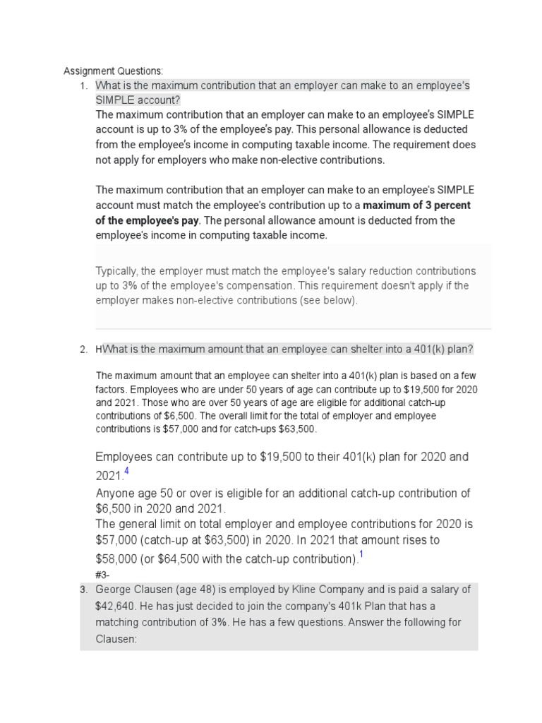 Calculating Contribution Limits and Employer Matching Amounts for