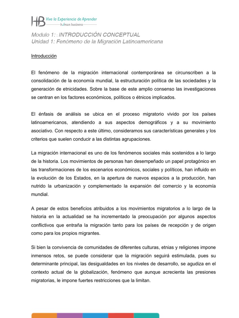 Migración en América Latina: Causas y Efectos | PDF | Migración humana ...