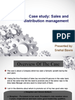 Case Study: Sales and Distribution Management: Presented By: Snehal Bawre