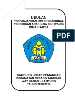 Proposal Perpanjangan Izin Operasional Paud Bina Karya 2018