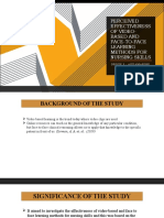 Perceived Effectiveness of Video-Based and Face-To-Face Learning Methods For Nursing Skills