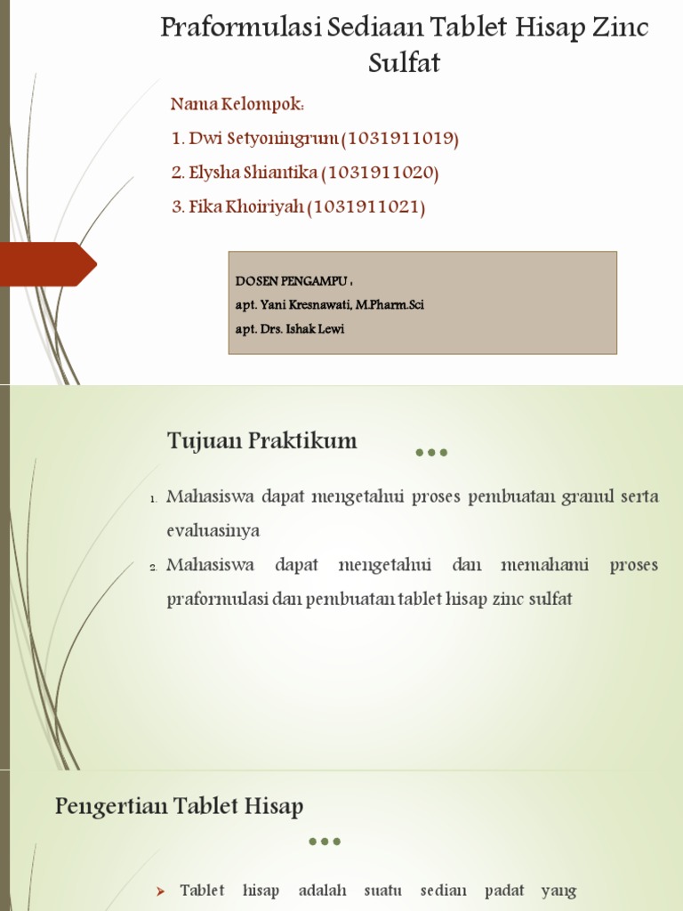 Tablet Hisap Zinc - Kelompok 6 | PDF | Kesehatan Holistik