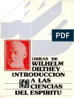 Dilthey, Wilhelm. Introduccion a las ciencias del espiritu 