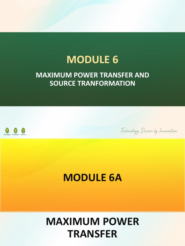 Module 6 Maximum Power Transfer and Source Transformation | PDF
