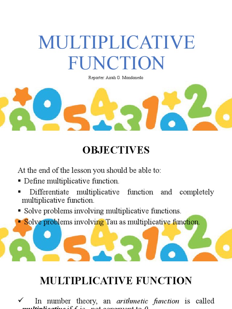 Understanding Multiplicative Functions | PDF | Mathematical Analysis ...