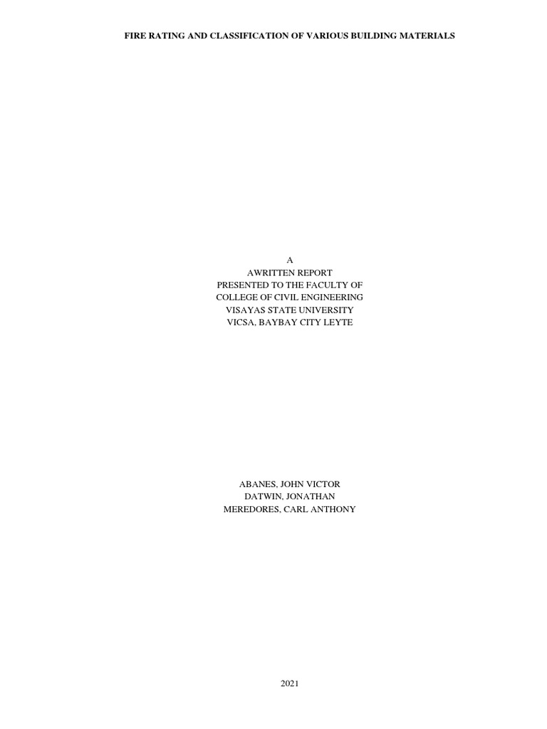 Fire Rating and Classifications of Building Materials | PDF | Wall | Fires