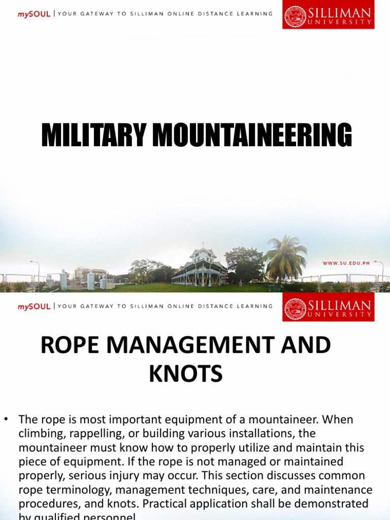 Military Mountaineering PDF Knot Rope