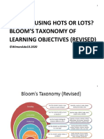 Bloom's Taxonomy of Learning Objectives (HOTS LOTS)