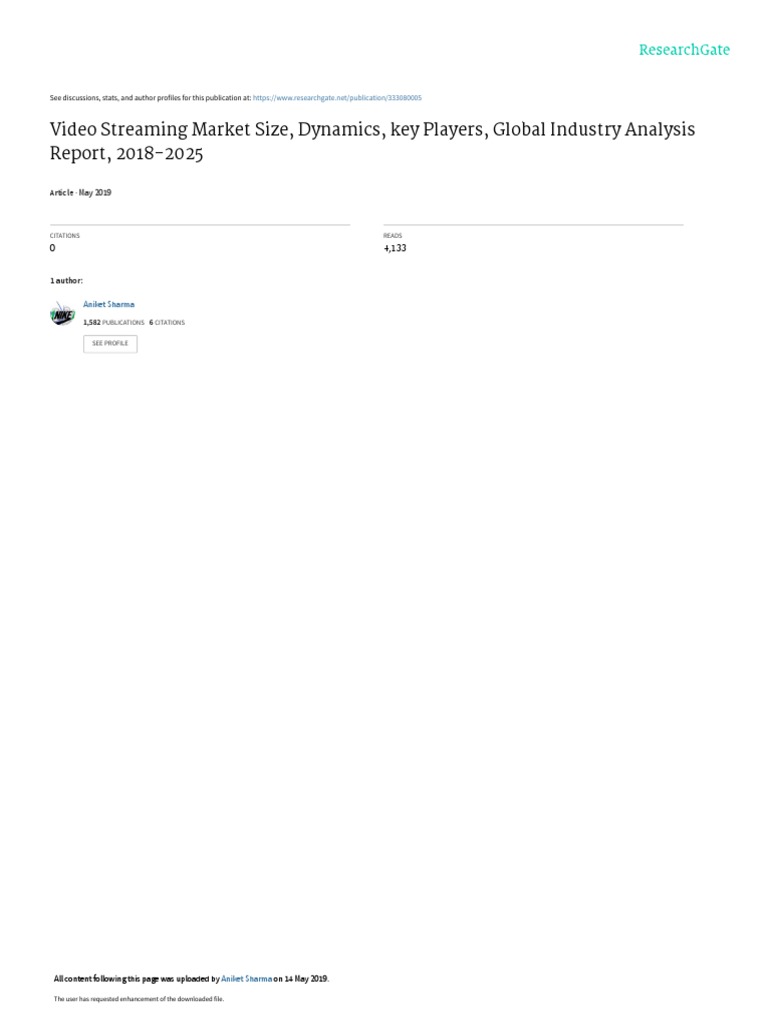 Video Streaming Market Size, Dynamics, Key Players, Global Industry