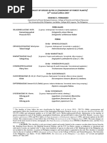 List of Species in FBS 21 - Taxonomy of Forest Plants