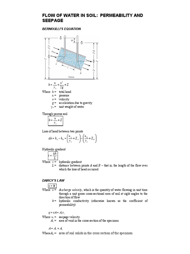 Soil Permeability and Darcy's Law | PDF | Permeability (Earth Sciences ...