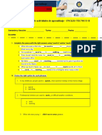 Cuestionario o Ficha de Actividades de Aprendizaje - INGLES TECNICO II