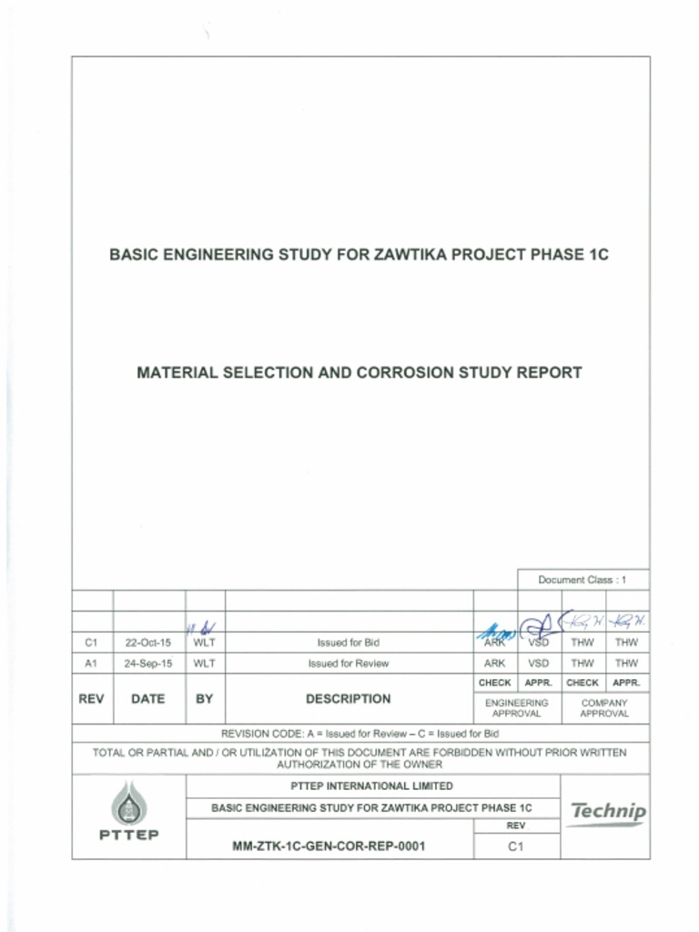 MM-ZTK-1C-GEN-COR-REP-0001 Rev.C1 | PDF | Corrosion | Carbon Dioxide