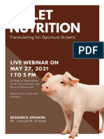 Piglet Nutrition FOrmulation For Optimum Growth