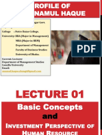 Lecture 1, Basic Concepts and Investment Perspective of Human Resource Management