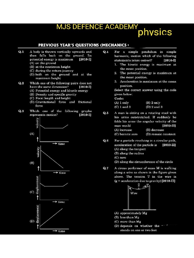 Nda Physics Mechanics | PDF