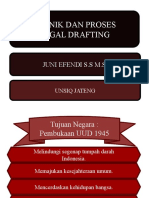 Teknik Dan Proses Legal Drafting: Juni Efendi S.S M.Si