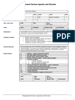 Management Review Agenda and Minutes