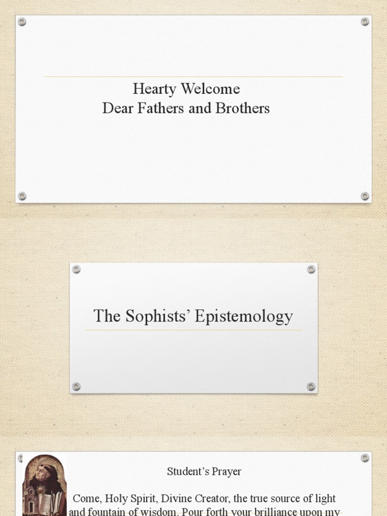 The Sophists' Epistemology | PDF | Truth | Epistemology