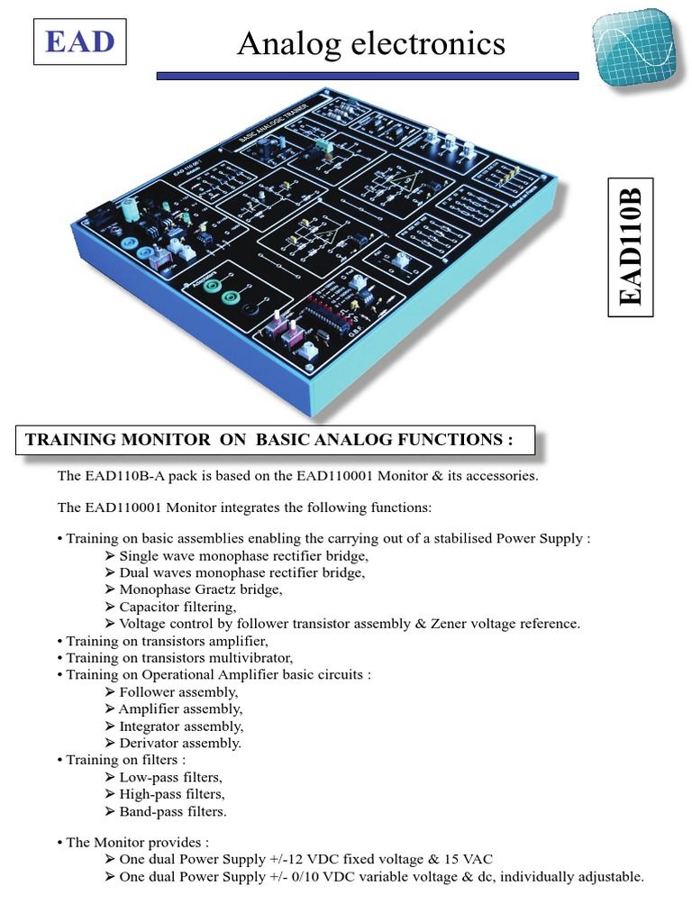 EAD110B Analog Electronics Training | PDF | Rectifier | Power Supply