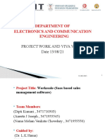 Department of Electronics and Communication Engineering: Project Work and Viva Voice Date 13/08/21