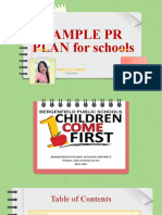 Sample PR PLAN For Schools: Manilyn S. Panibon