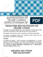 Criteria For Recognition of Trade Unions - Effectiveness of Code of Discipline