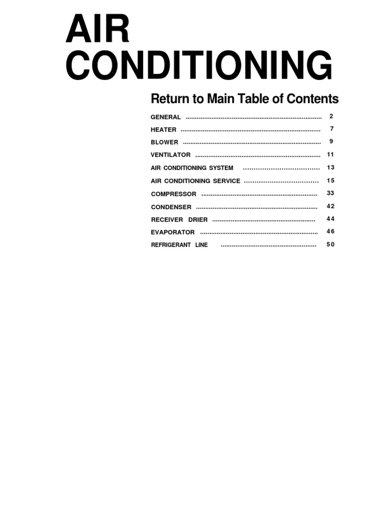 AIR Conditioning Return To Main Table of Contents PDF Leak Belt