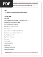 Aim: To Perform A C Program To Execute Two Level Directory