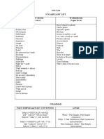Unit 2B Vocabulary List Student Book Pages 14-15 Workbook Pages 13-14