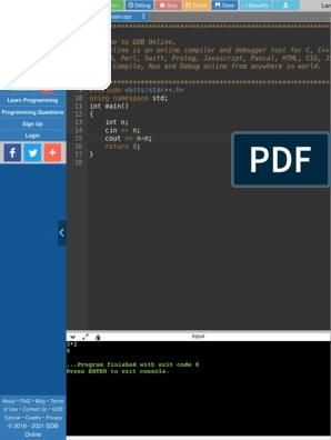 Solved] Use online compiler C++ GDB to writ and run your program