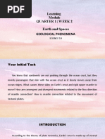 Learning Quarter 1 - Week 2 Earth and Spaces Geological Phenomena